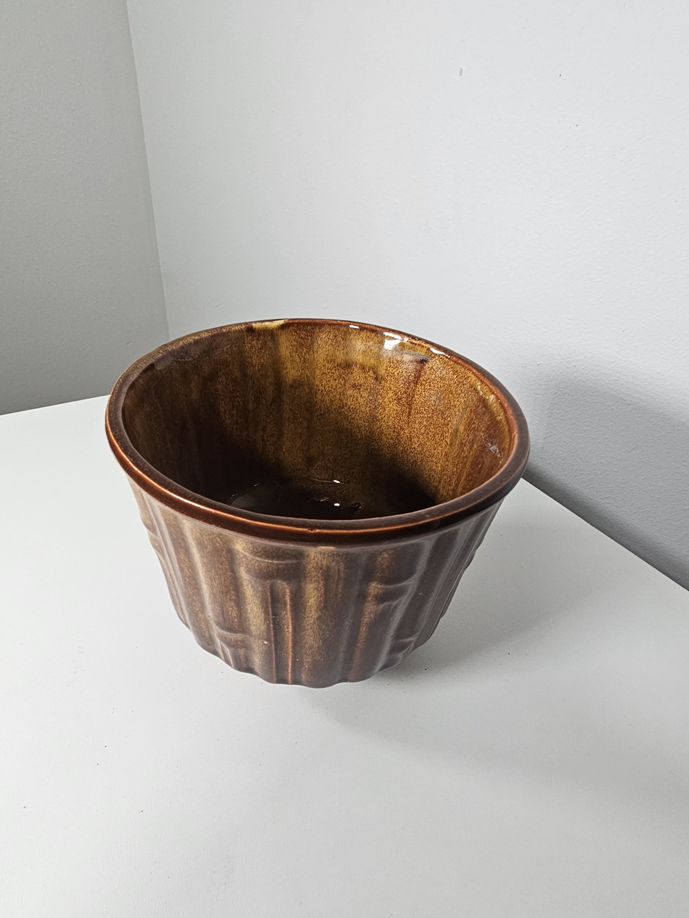 Glazed Ceramic Bowl in Rich Brown and Amber - Picture 2 of 6